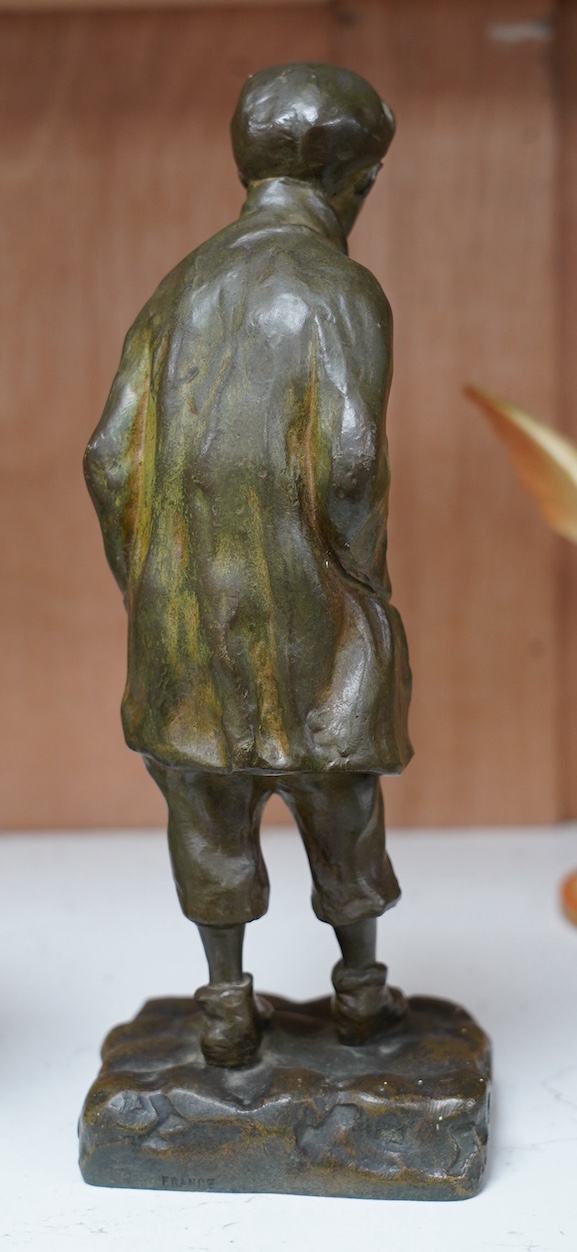 H. Chargeboeuf (French), bronze, figure of a youth with his hands in his pockets, 24cm. Condition - good